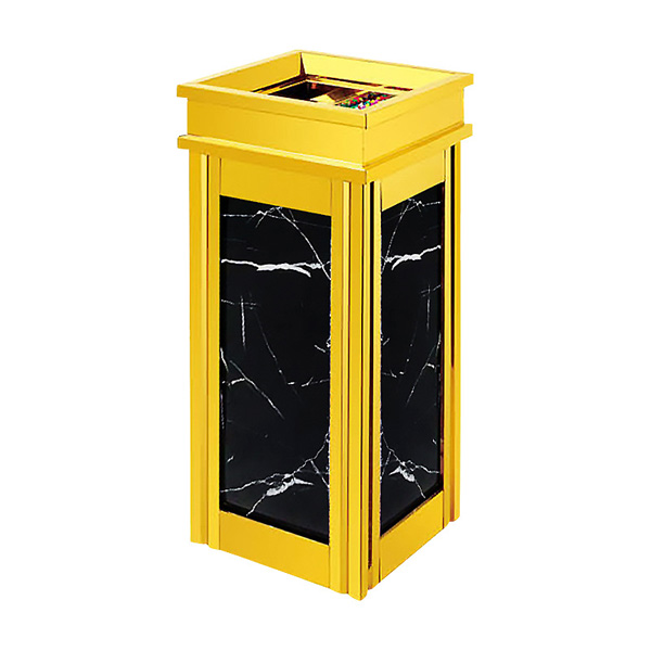 Thùng rác gạt tàn inox vàng đá đen HTG-14A-B2 - Ảnh 2