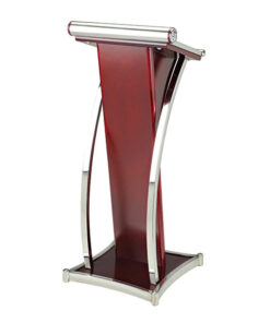 Bục phát biểu nhập khẩu HTGSX29 gỗ & inox trắng