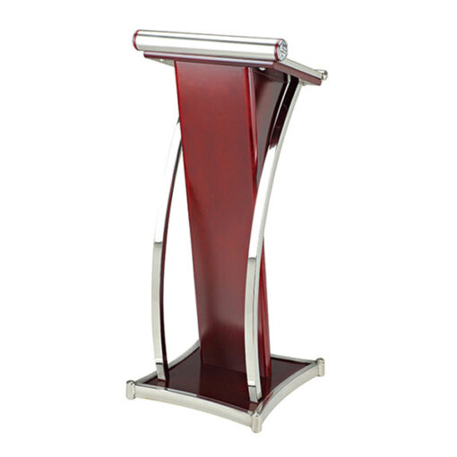 Bục phát biểu nhập khẩu BPBGI 02 gỗ & inox trắng