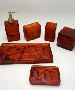 Bình đựng dầu gội sữa tắm 5 món nâu khói vân loang