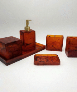 Bình đựng dầu gội sữa tắm 5 món nâu khói vân loang