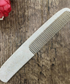 Lược nhựa trắng bi dài màu kem có đốm lúa mạch tự nhiên