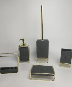 Bình đựng dầu gội sữa tắm xám màu xám đen mạ vàng