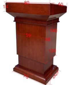 Bục phát biểu gỗ óc chó nguyên khối nâng hạ điều khiển từ xa - Mã BPBGTN 02