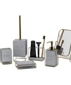 Bình đựng dầu gội sữa tắm xám màu xám đen mạ vàng