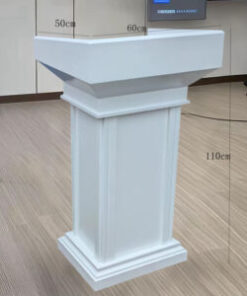 Bục phát biểu gỗ tự nhiên nguyên khối màu trắng ngà - Mã BPBGTN 03