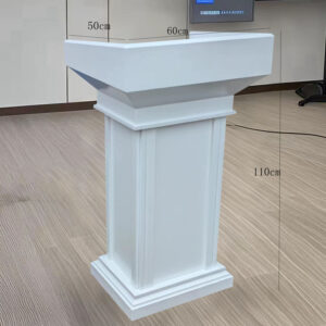 Bục phát biểu gỗ tự nhiên nguyên khối màu trắng ngà - Mã BPBGTN 03