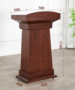 Bục phát biểu gỗ công nghiệp HDF có bánh xe - Mã BPBGCN 01