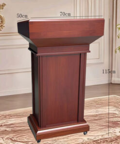 Bục phát biểu gỗ tự nhiên nguyên khối có bánh xe - Mã BPBGTN 05