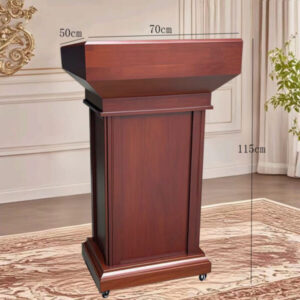 Bục phát biểu gỗ tự nhiên nguyên khối có bánh xe - Mã BPBGTN 05