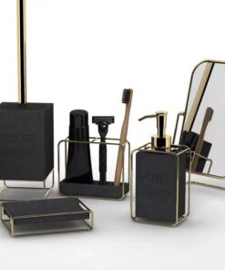 Bình đựng dầu gội sữa tắm xám màu xám đen mạ vàng