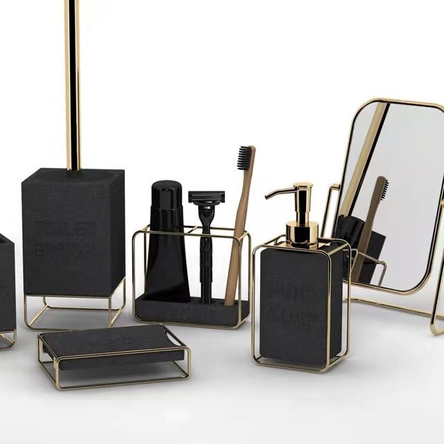 Bình đựng dầu gội sữa tắm xám màu xám đen mạ vàng