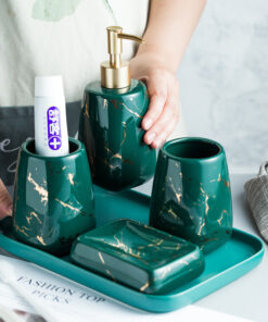 Bộ đựng dầu gội sữa tắm gốm sứ BDSTDB 01