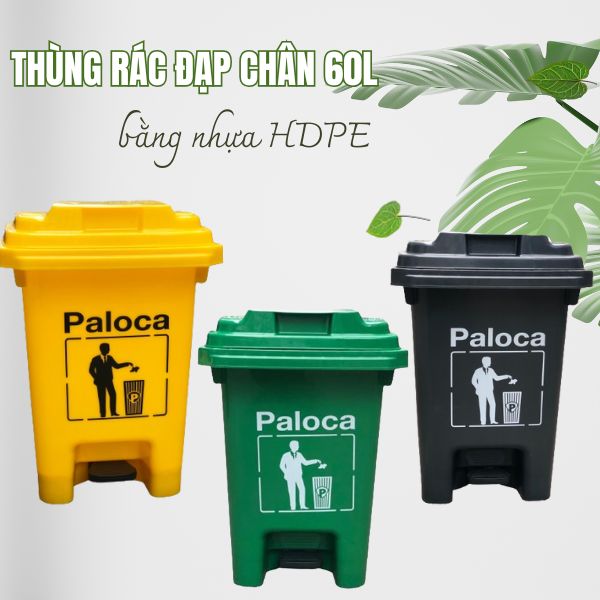 Thùng rác nhựa 60L đạp chân HTN60DC-G1 - Ảnh 9
