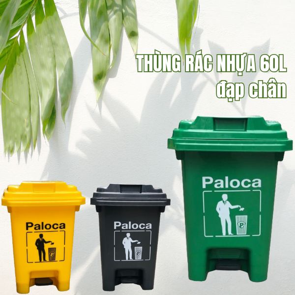 Thùng rác nhựa 60L đạp chân HTN60DC-G1 - Ảnh 10