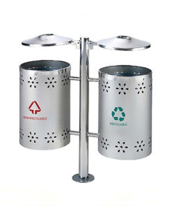 Thùng rác ngoài trời có gạt tàn HTI58-Q