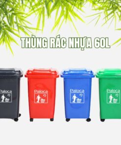 Thùng rác nhựa HDPE 60L mã HTN60-G1