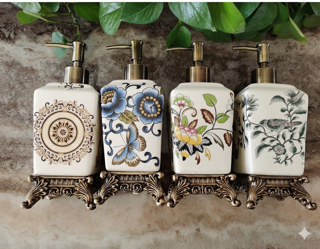 Men xanh ngọc tự nhiên, hoa văn lá sen tinh xảo, nâng tầm trải nghiệm phòng tắm 4–5 sao