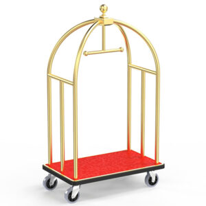 Xe đẩy hành lý khách sạn inox vàng HTD13-C