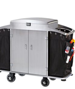 Xe dọn phòng khách sạn inox có cửa HTIX01-N