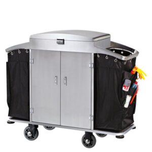 Xe dọn phòng khách sạn inox có cửa HTIX01-N