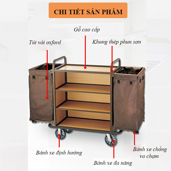 Xe dọn phòng khách sạn HTSX02-F - Ảnh 4