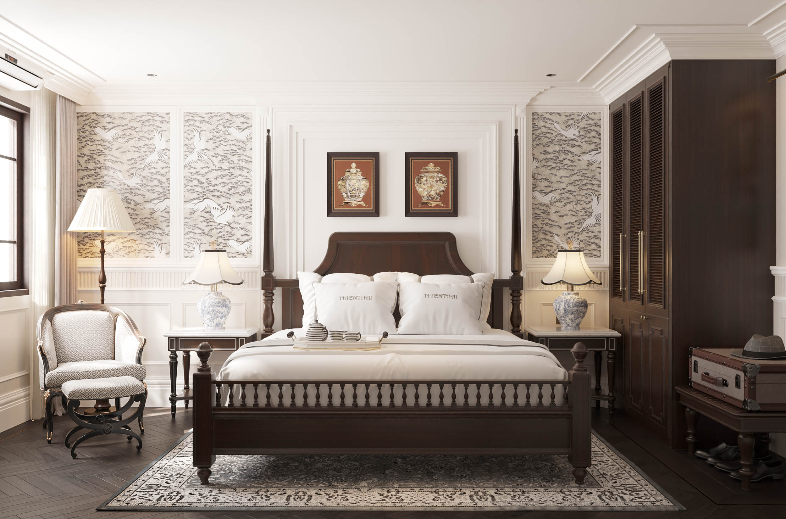 Mẫu nội thất phong cách Indochine (Đông Dương) hoài cổ số 7