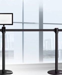 CỘT CHẮN INOX DÂY KÉO ĐẾ CHỮ U ĐEN DÂY 3M - INIC05