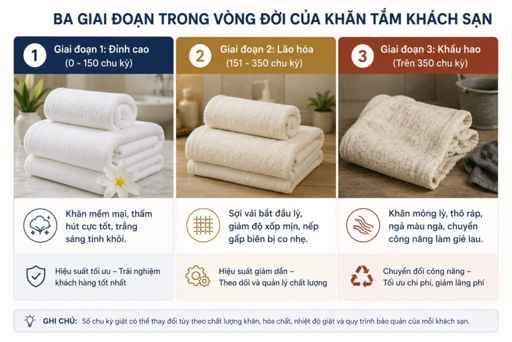 Bài toán kinh tế: Vòng đời thực tế của một chiếc khăn tắm khách sạn cao cấp là bao lâu?