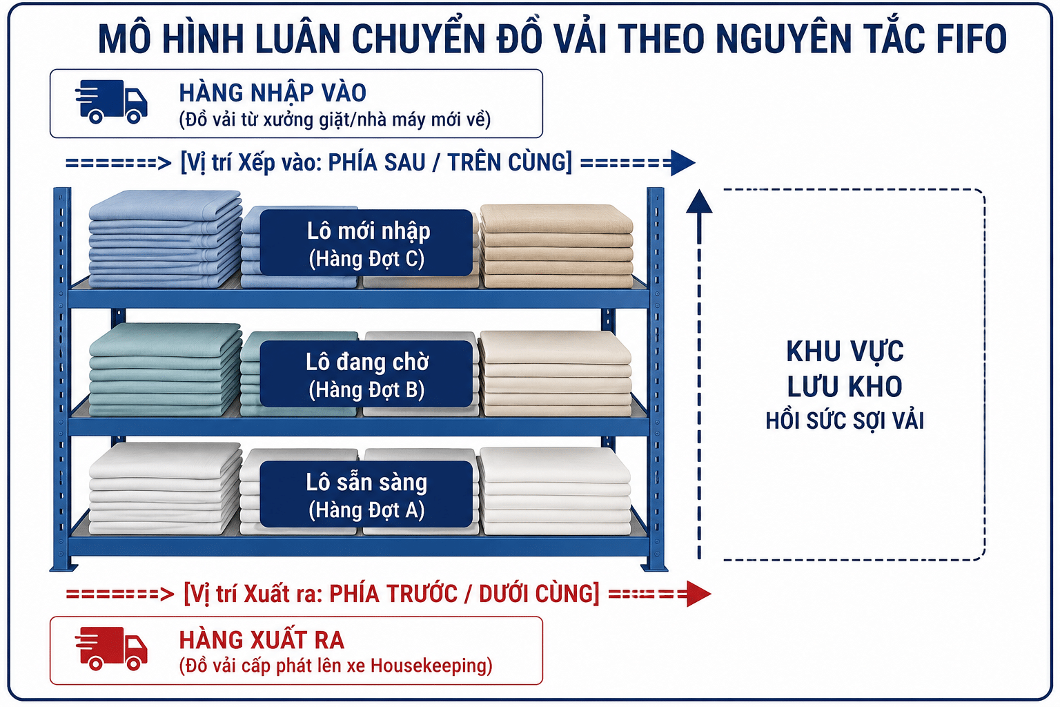 Ứng dụng nguyên tắc FIFO trong quản lý kho đồ vải khách sạn để chống nấm mốc và kéo dài tuổi thọ vải - Ảnh 3