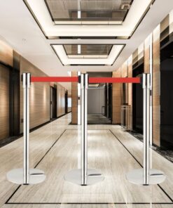 CỘT CHẮN INOX DÂY KÉO ĐẾ CHỮ U TRẮNG DÂY KÉO 3M - INIC09